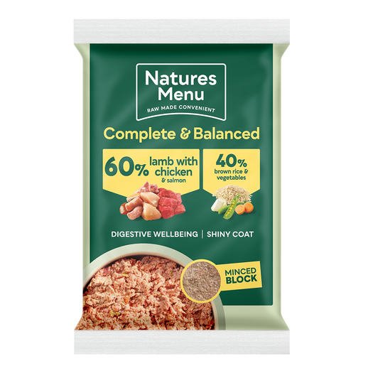 Natures Menu 60/40 Complete and Balanced Lamb with Chicken 300g Block