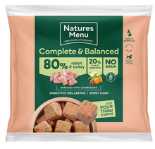 Natures Menu 80/20 Complete and Balanced Rabbit & Turkey 1kg Nuggets