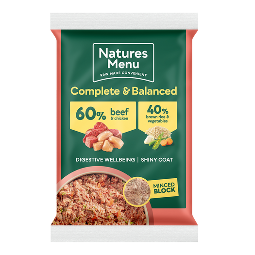 Natures Menu 60/40 Complete and Balanced Beef & Chicken 300g Block