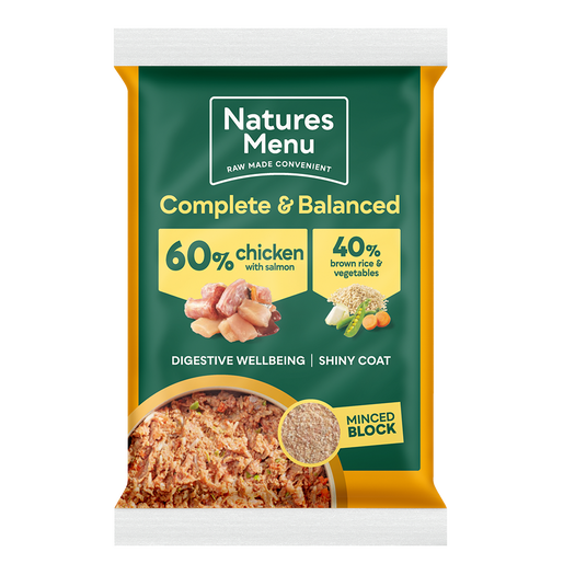 Natures Menu 60/40 Complete and Balanced Chicken & Salmon 300g Block