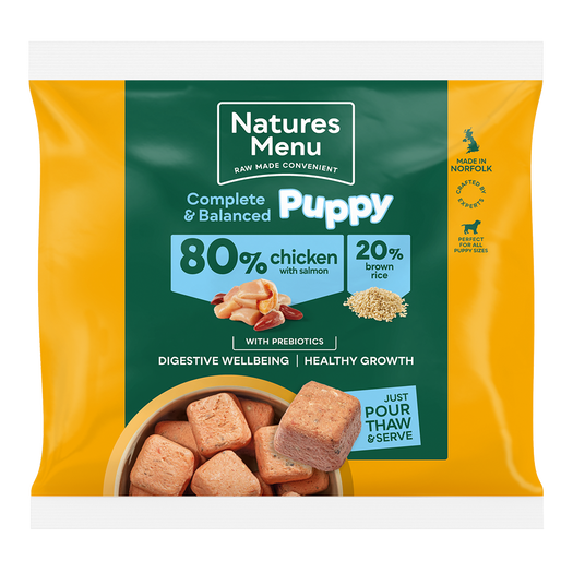 Natures Menu Puppy 80/20 Complete and Balanced Chicken & Salmon 1kg Nuggets