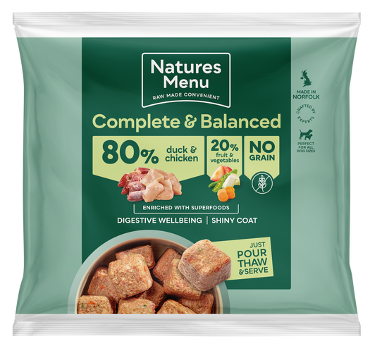 Natures Menu 80/20 Complete and Balanced Duck & Chicken 1kg Nuggets