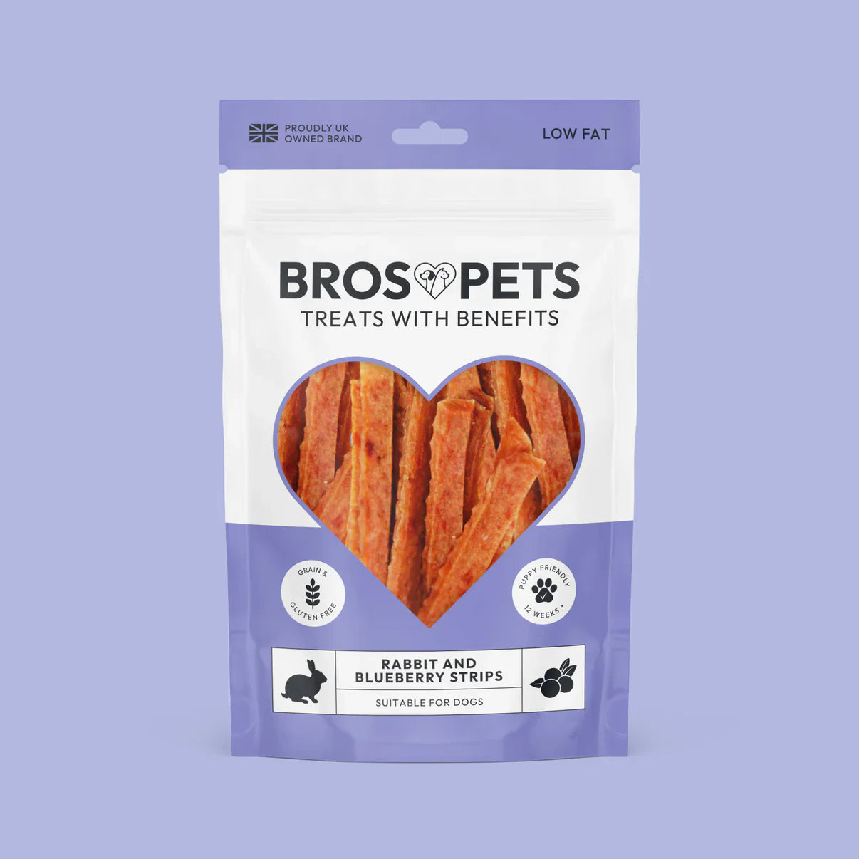 Rabbit and Blueberry Strips 100g