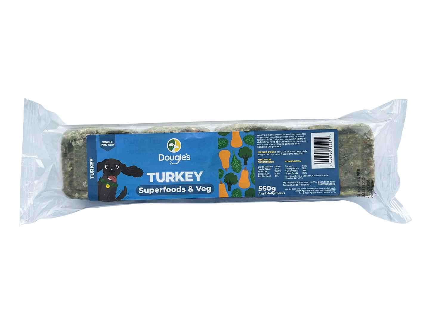 Dougie's Turkey Superfoods & Veg 560g