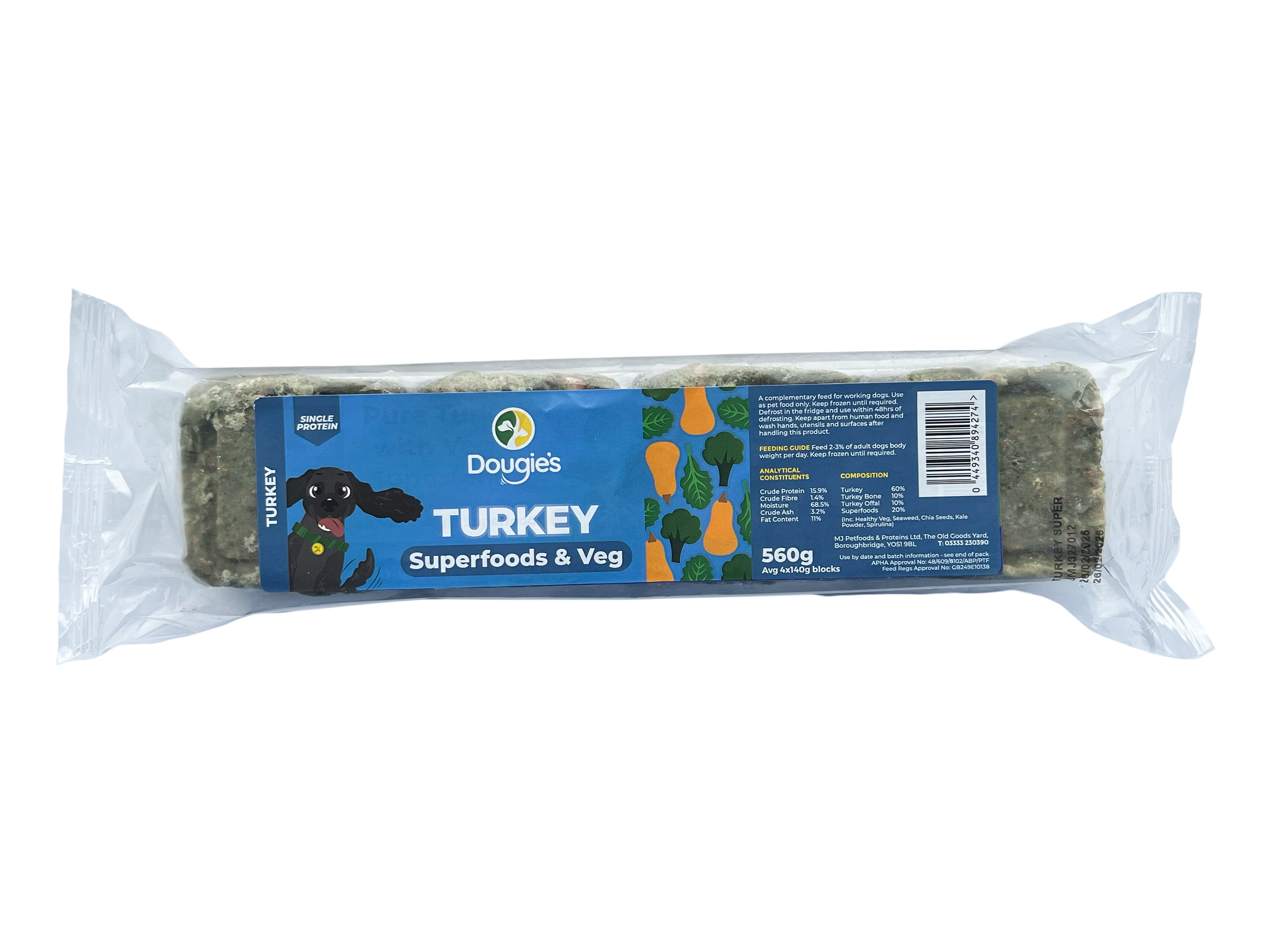 Dougie's Turkey Superfoods & Veg 560g