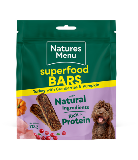 Natures Menu SUPERFOOD BARS TURKEY WITH CRANBERRY & PUMPKIN 70G