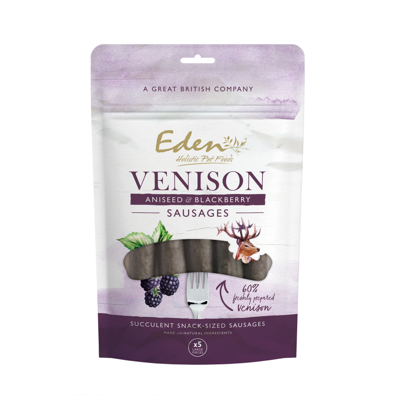 Eden Holistic Pet Food 5 Sausages Venison, Aniseed & Blackberry